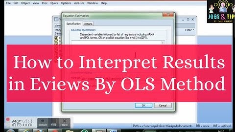 Eviews OLS Method | Finding Results Using OLS Method | Interpretation of Results | Jobs and Tips