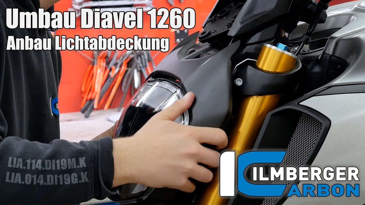 Umbau Scheinwerferabdeckung  Ducati Diavel 1260 by Ilmberger Carbon 