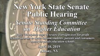 NYS Senate Public Hearing on Higher Education - 4/10/19