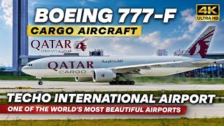 Boeing 777-F Freighter in Action | Qatar Airways | Techo International Airport | 4K