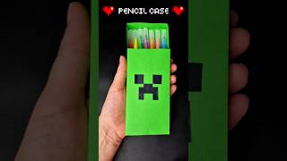 DIY Minecraft Creeper Pencil Case 💚 Cute Paper Pen Box ❤️ Easy Pencil Pouch #diy #papercraft