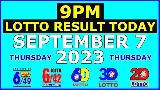 9pm Lotto Result Today September 7 2023 (Thursday)