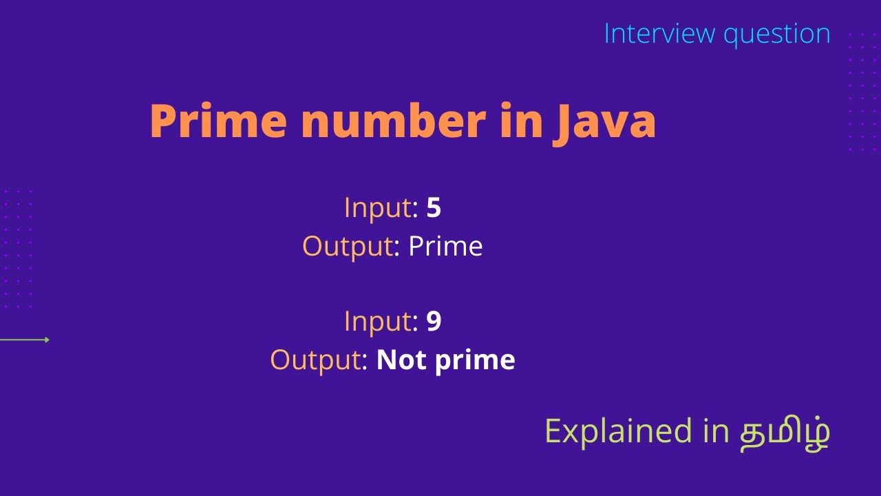 6. Prime number in JAVA | Explained in தமிழ் - YouTube