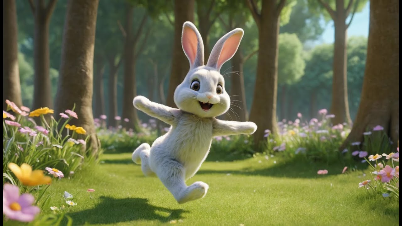 Five Little Bunnies Jumping on the Ground | Fun Bunny Counting Rhyme | Energetic Action Song