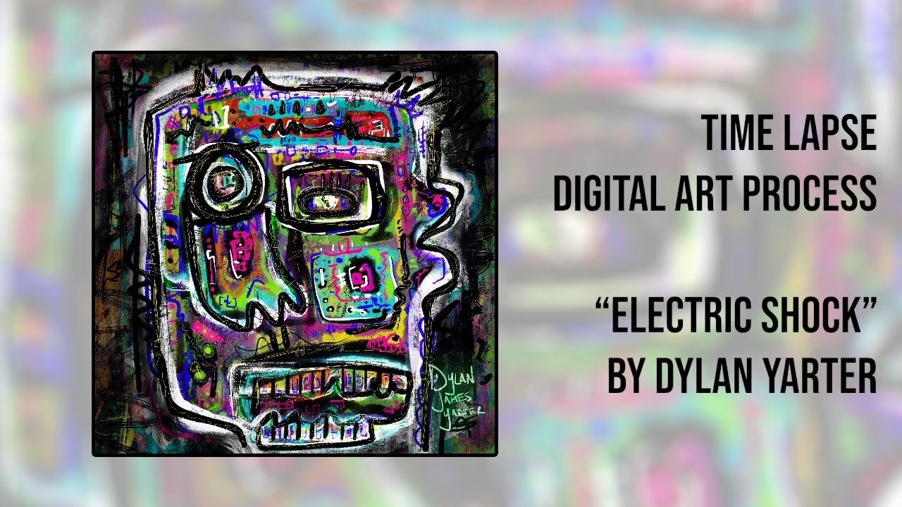 Time lapse digital art process - neo-expressionism painting “Electric ...