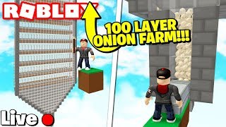 BUILDING A GIANT 100 LAYER GOLD FARM LIVE! Roblox Skyblock