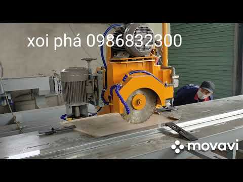 Video máy cắt đá bán tự động lưỡi cắt lên xuống bán tự động. - youtube