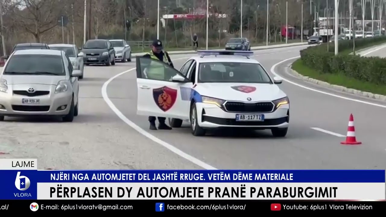 Përplasen 2 automjete pranë paraburgimit. Njëri nga automjetet del jashtë rruge.Vetëm dëme materiale
