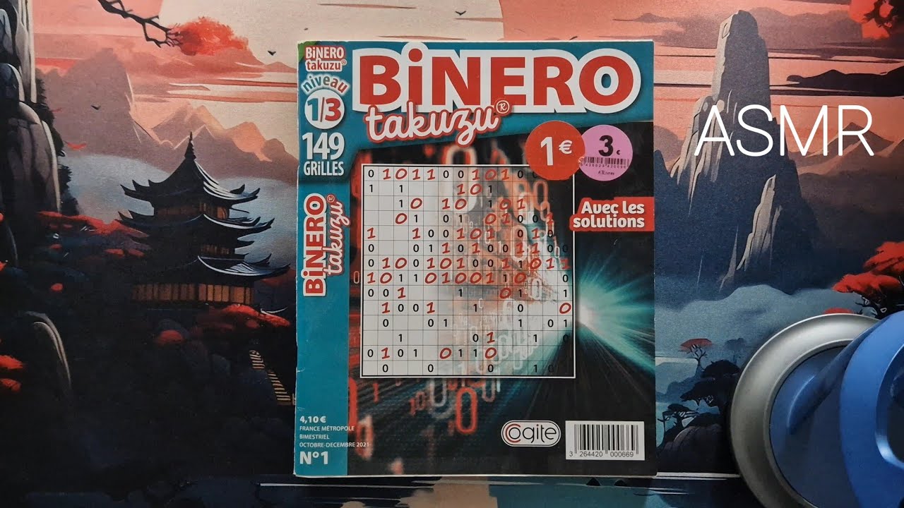 ASMR Solving Takuzu Puzzles for you to Sleep😴 (whispering + mouth sounds)