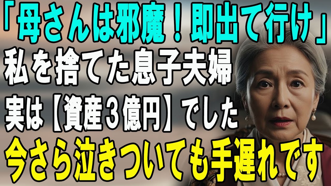 「お母さん、この家を出て行ってくれませんか」――息子と嫁が、朝の食卓で冷たい顔をして私にそう言った。42年間、たった一人で息子を育て上げ、家の頭金まで出して支えてきた。それなのに、息子は「家族って血の繋がりだけじゃないんだ。もうあなたとは縁を切りたい」と平然と言った。そして、嫁は「今すぐ出て行ってください」と、まるで邪魔者を追い払うように。涙を流してすがると思ったのか、二人は私の穏やかな返事...