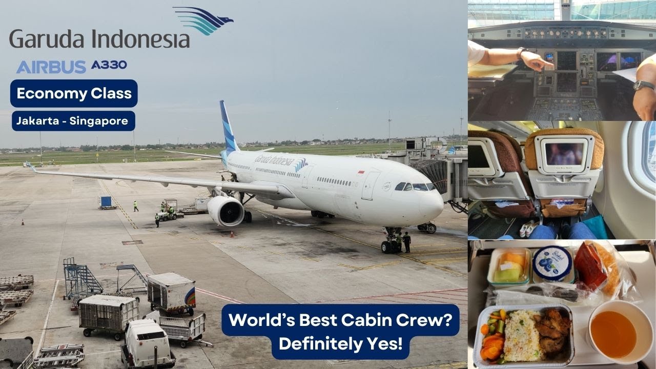 World's Best Cabin Crew? I Garuda Indonesia Economy Class I Jakarta - Singapore I A330-300
