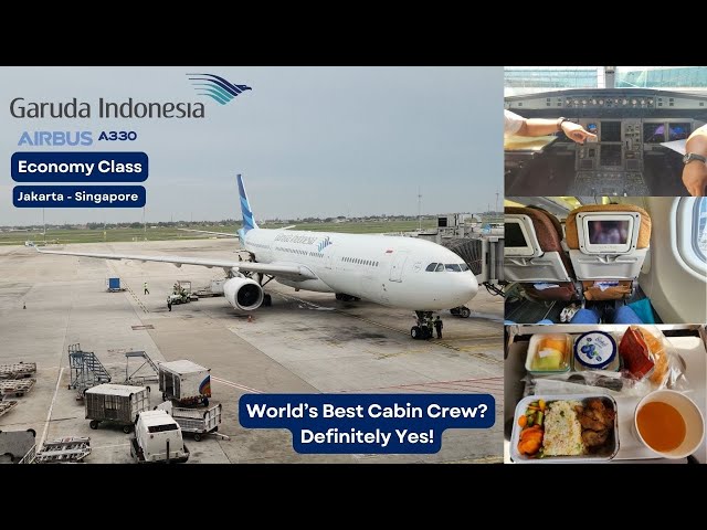 World's Best Cabin Crew? I Garuda Indonesia Economy Class I Jakarta - Singapore I A330-300 class=