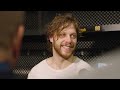 Swayman, Geekie, Minten, and Pastrnak speak with the media following 4-3 W vs MTL