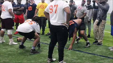 Loyola 2021 DT/OT Derrick Harmon highlights at Ris...