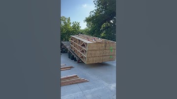 Wooden trusses unloading | Pick up truck trailer | Texas | USA
