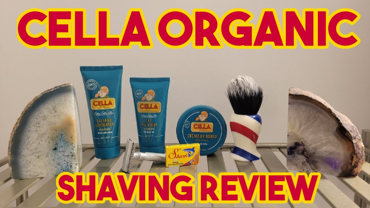 Cella Organic (Green) Shaving Cream With PreShave and Aftershave