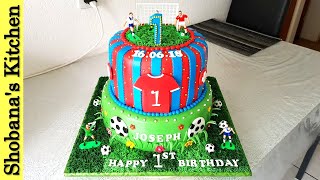 1st Birthday Football Theme Cake - Soccer Ball cake - Football Theme Birthday Cake Decorating Ideas screenshot 3