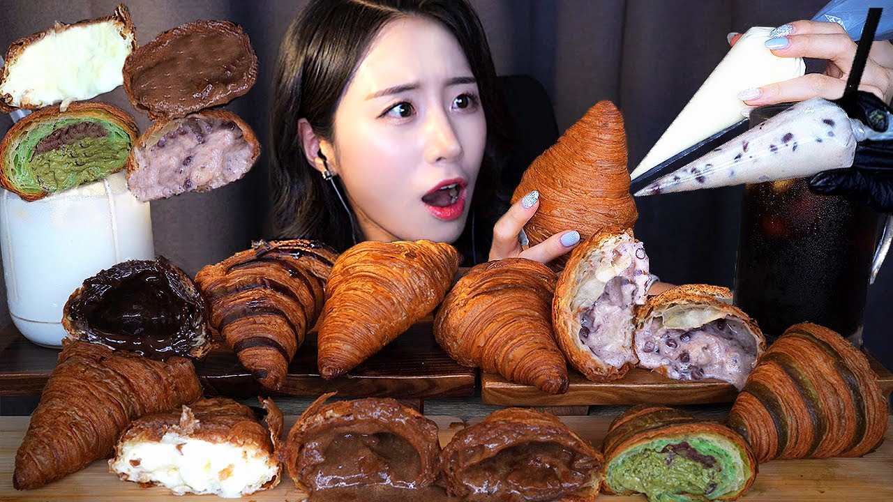 🥐 Сливочный круассан ASMR МукбангㅣШоколадный десерт хлебаㅣChocolate Dessert Mukbang