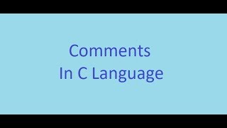 C Programming Course || 3#Comments (ARABIC)