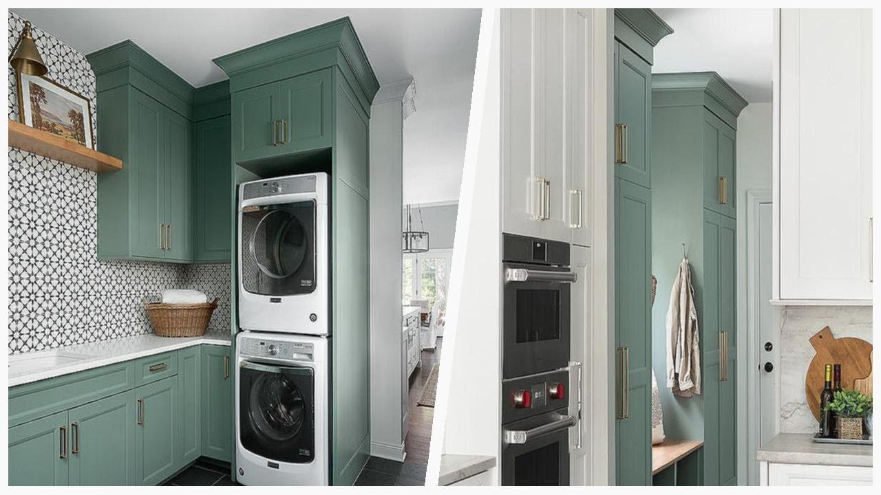 75 Black Floor Laundry Room With Quartz Countertops Design Ideas #318 ...