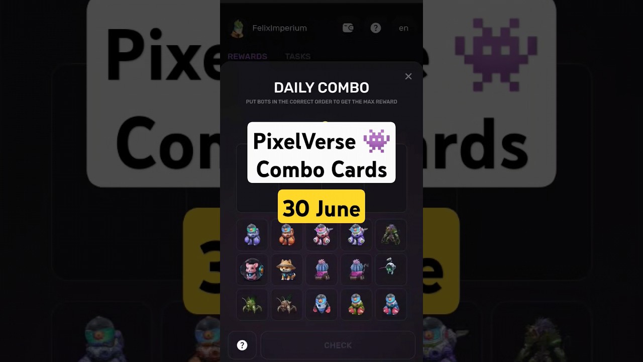 Today's Pixelverse Combo Cards | 30 June Pixelverse combo cards 