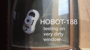 HOBOT-188 window cleaning robot, cleaning very dirty windows