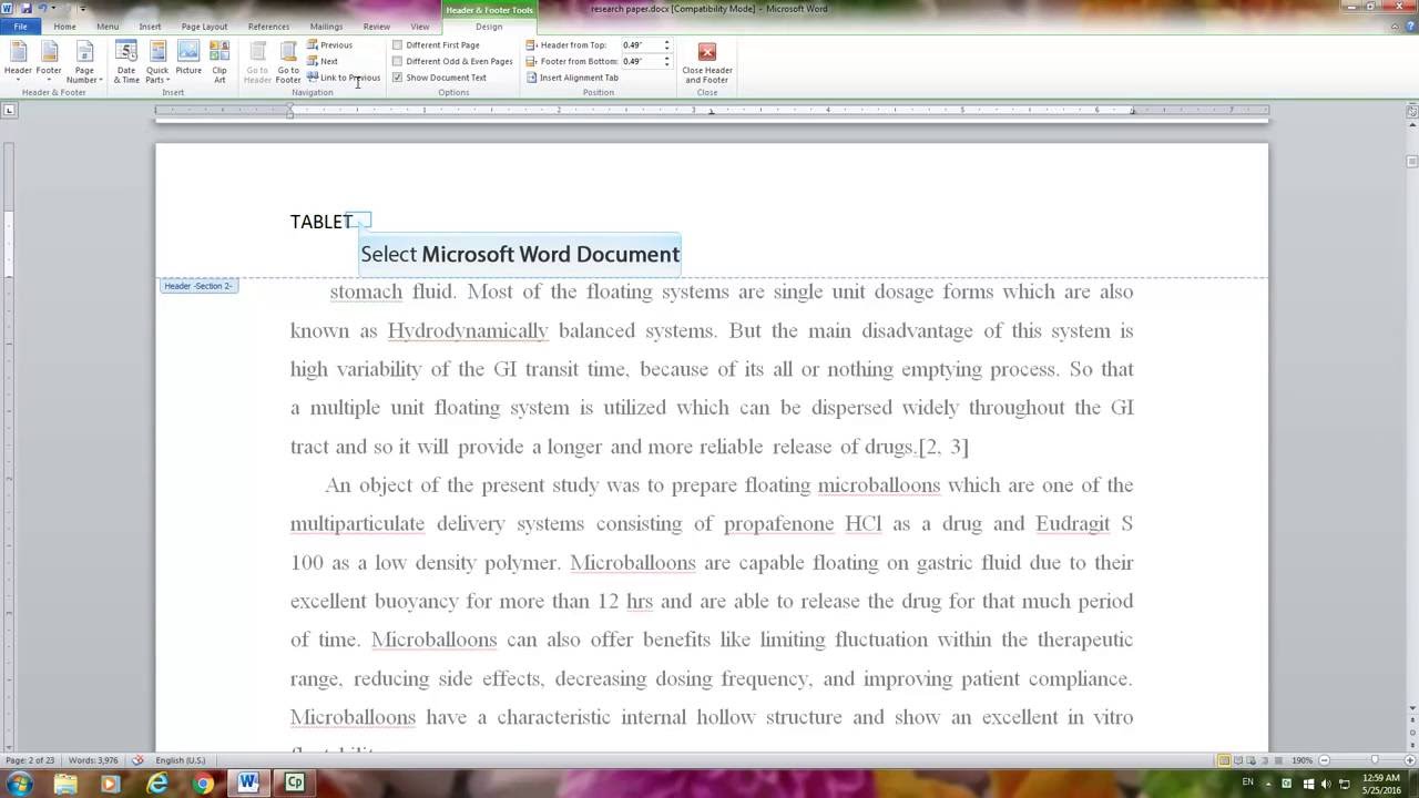 dissertation word document