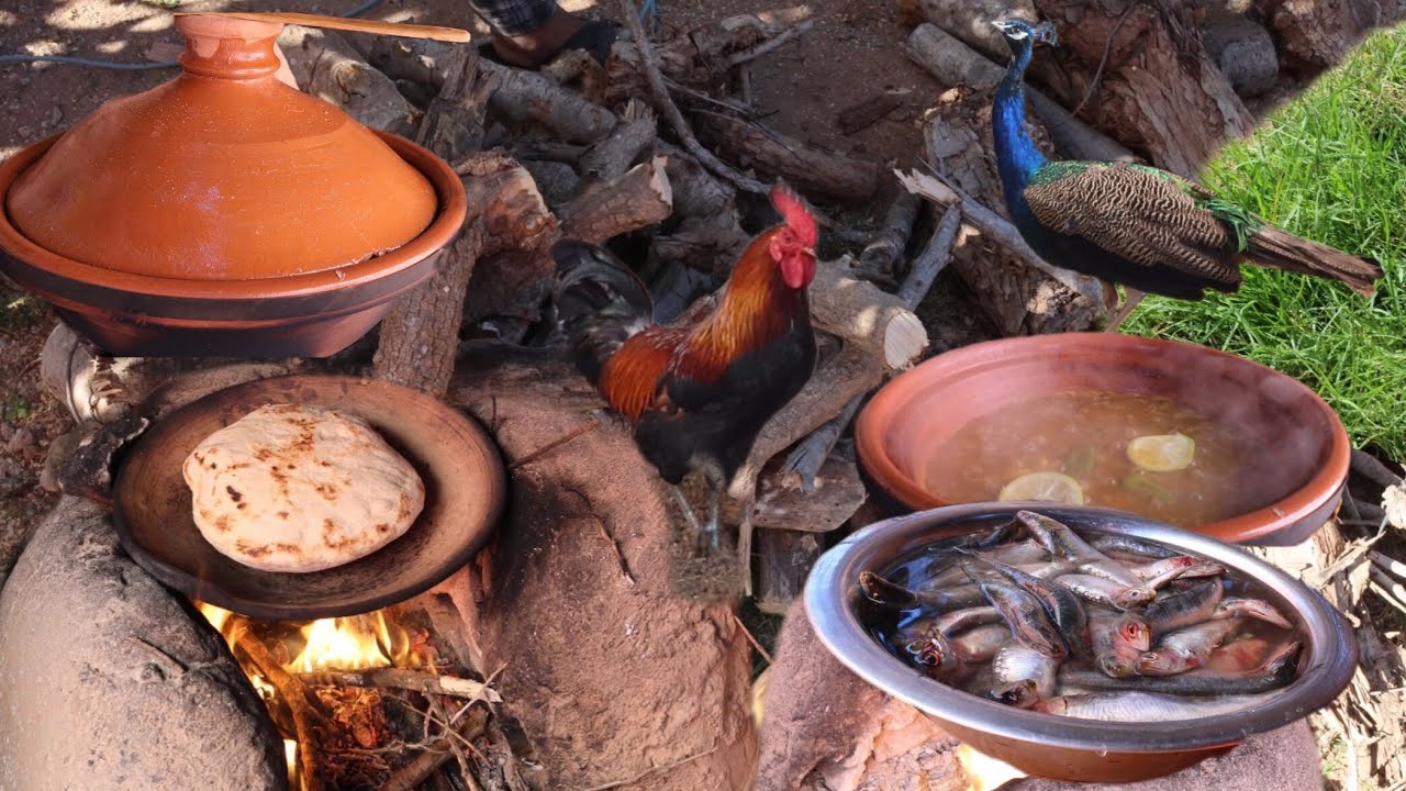 العدس مع الحوت للغذاء 👌🤤  اعداد الحديقة للزراعة🌱🌱 الحطب للشتاء 🇲🇦🐓