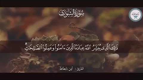 (وَهُوَ الَّذِي يَقْبَلُ التَّوْبَةَ عَنْ عِبَادِهِ ) القارئ أيمن بابطاط