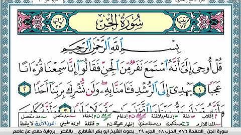 سورة الجن مكتوبة  Surah Al Jen ابو بكر الشاطري Abu Bakr Al-Shatri | القرآن الكريم