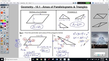 Geometry -  10 1 - Areas of Parallelograms and Triangles