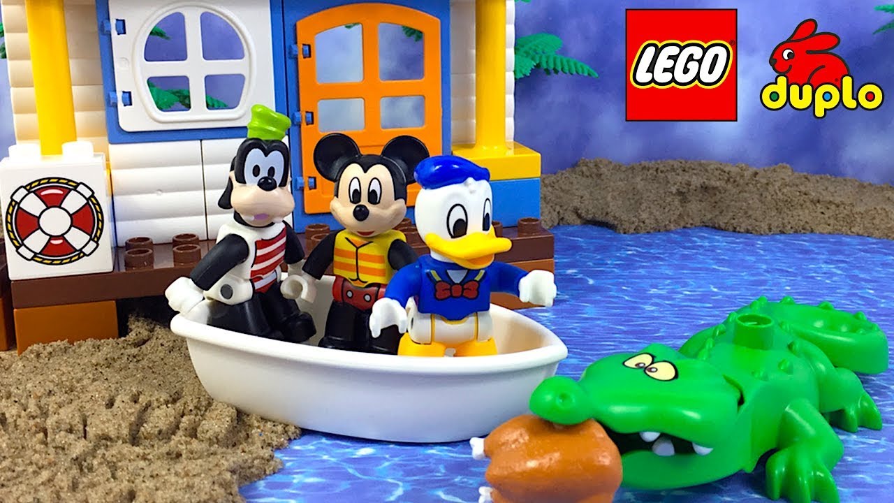 MICKEY MOUSE SI CASUTA DE PE PLAJA CU PRIETENII SAI DONALD DUCK SI GOOFY - DISNEY JUNIOR LEGO DUPLO - YouTube