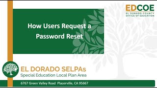 How Users Request a Password Reset (SEIS)