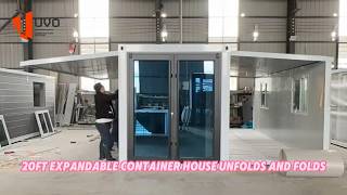 20ft Expandable container house installation from compact to complete in minutes