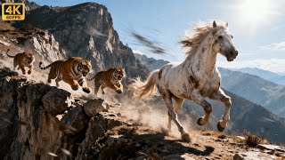 A Lone Wild Horse Hunted By Cougars In The Vast Grlands Heart-Pounding Chase Eps 21