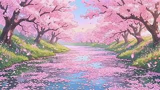 Sakura River in Peak Spring 🌸 | Relaxing Lo-fi Beats to Relax and sleeping screenshot 3