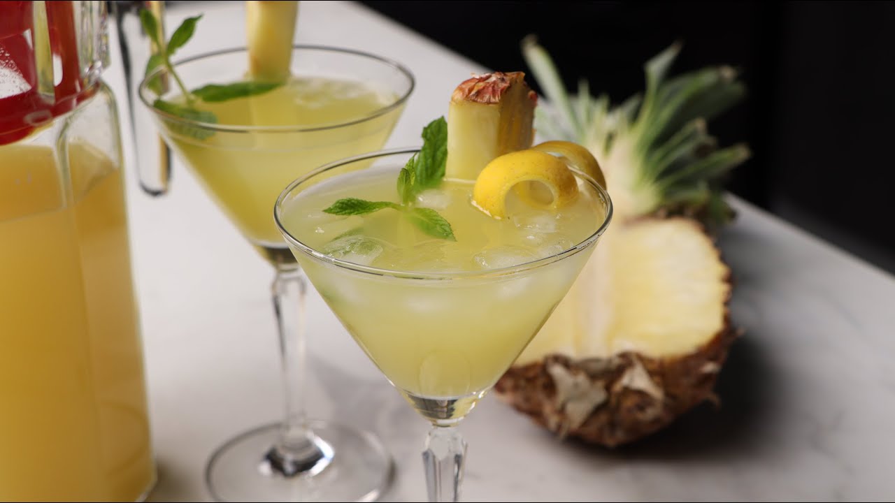 تحضير عصير الأناناس الطبيعي المنعش في المنزل بكمية وفيرة 👌😍