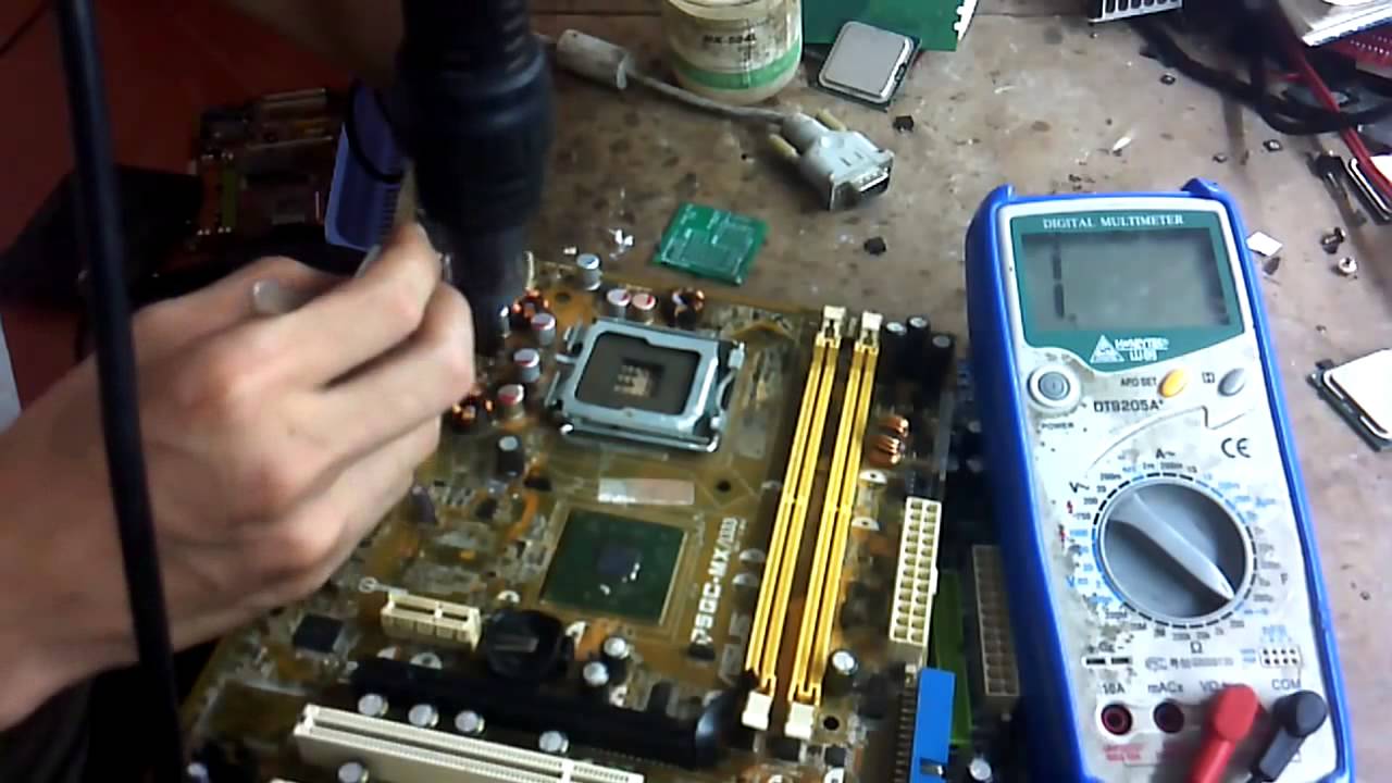 Repair motherboard Gigabyte   Sửa main chập nguồn Vcore HLC