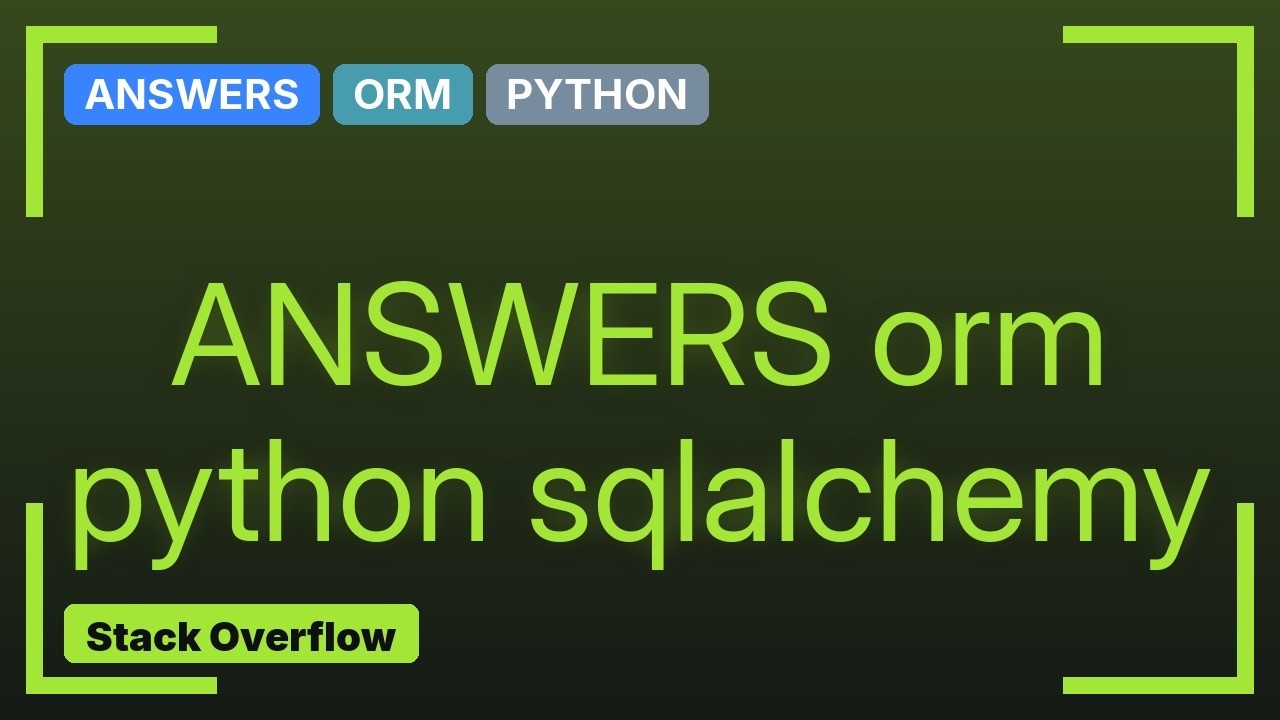 (Only) generate SQL-Code with SqlAlchemy (3 Solutions!!) - YouTube