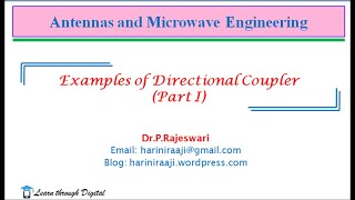 Examples directional coupler #Part I#Microwave device # Microwave Engg