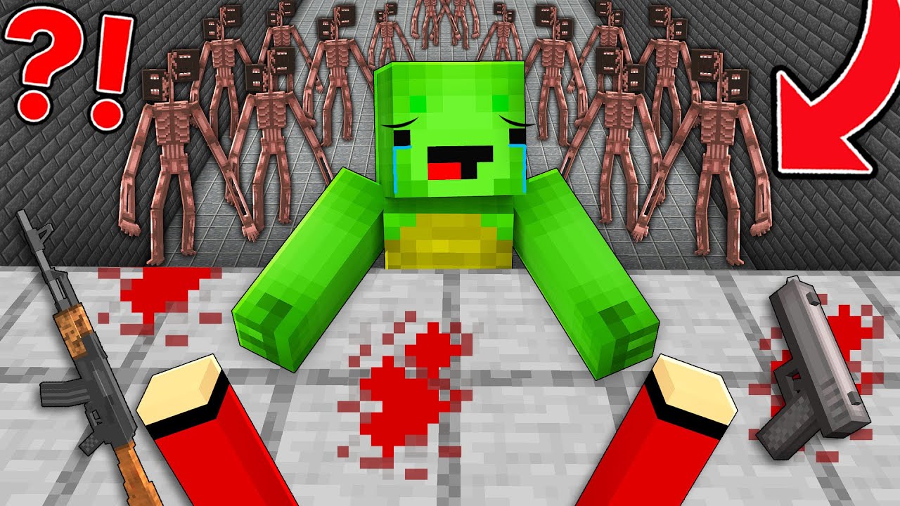 Myzen and Mikey escape the Siren Head apocalypse in Minecraft