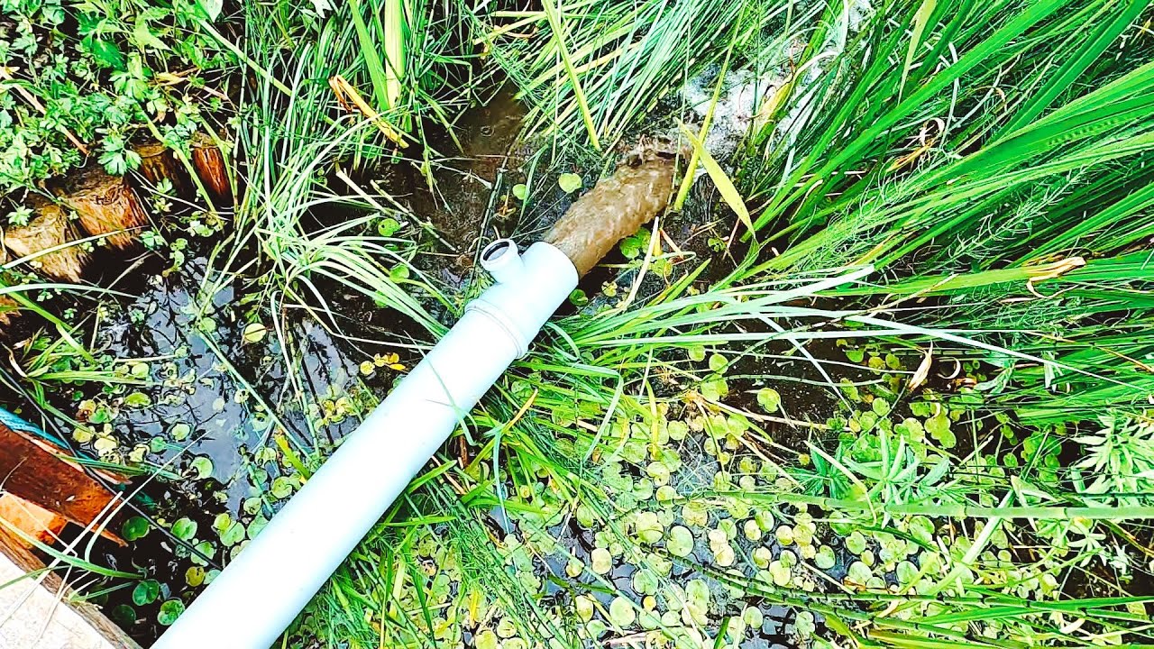 2. Чистка и углубление берега. Эжектор из канализационной трубы - YouTube