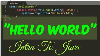 Hello World - Intro to java #1 (using SUBLIME) - Java programs for beginners