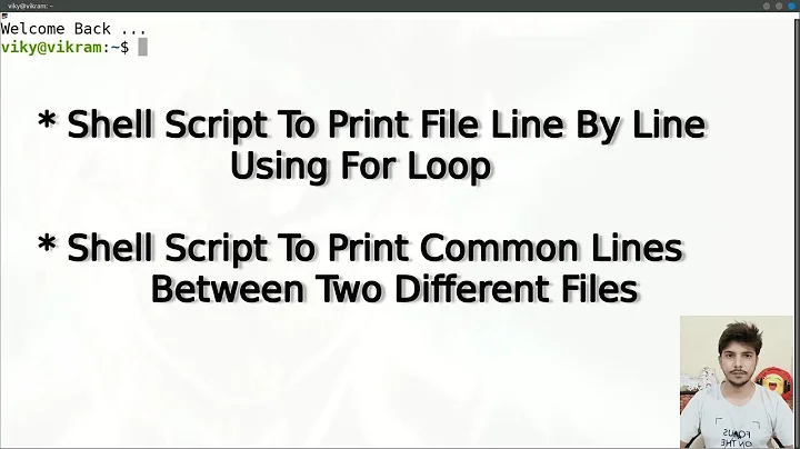 Shell script to print content of a file line by line | script to print common lines of two files