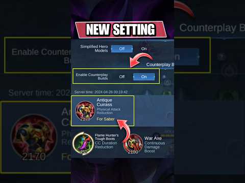 New Settings Counterplay Build Option ~ MLBB #shorts #afkagain @AFKAGAIN