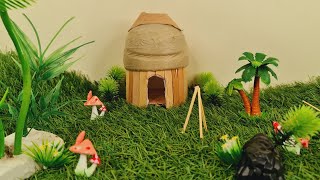 Kerajinan Dari Stik Es Krim - Ide Kreatif Buat Miniatur Rumah Adat papua |Popsicle Stick Craft Ideas