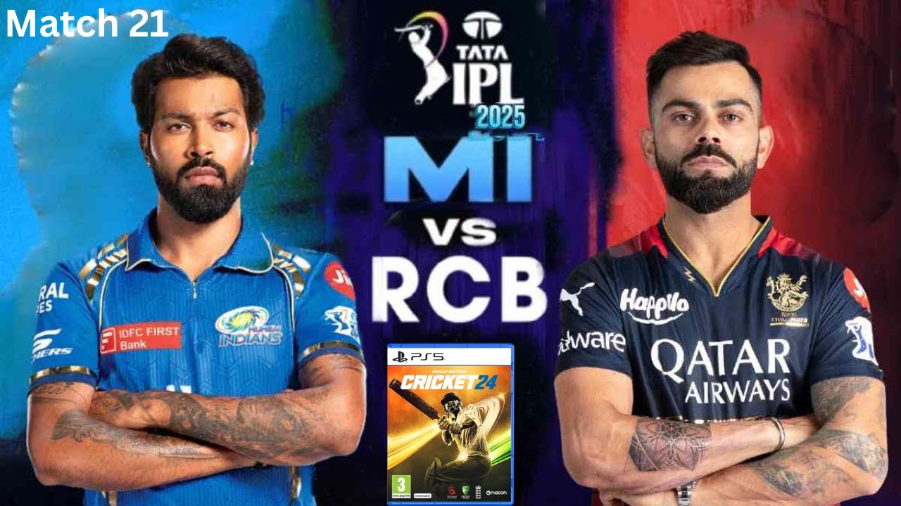 MI vs RCB Match 21 | Cricket 24 PS5 Gameplay | IPL 2025 in 4K60FPS
