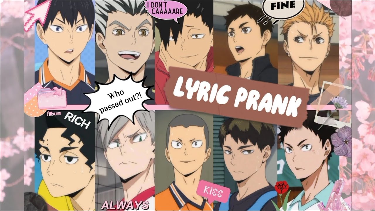 Tops lyric prank the bottoms gone wrong?! | R U Crazy by Conor Maynard | Haikyuu text