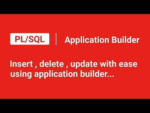 Application Builder - Insert, delete & update PL/SQL
