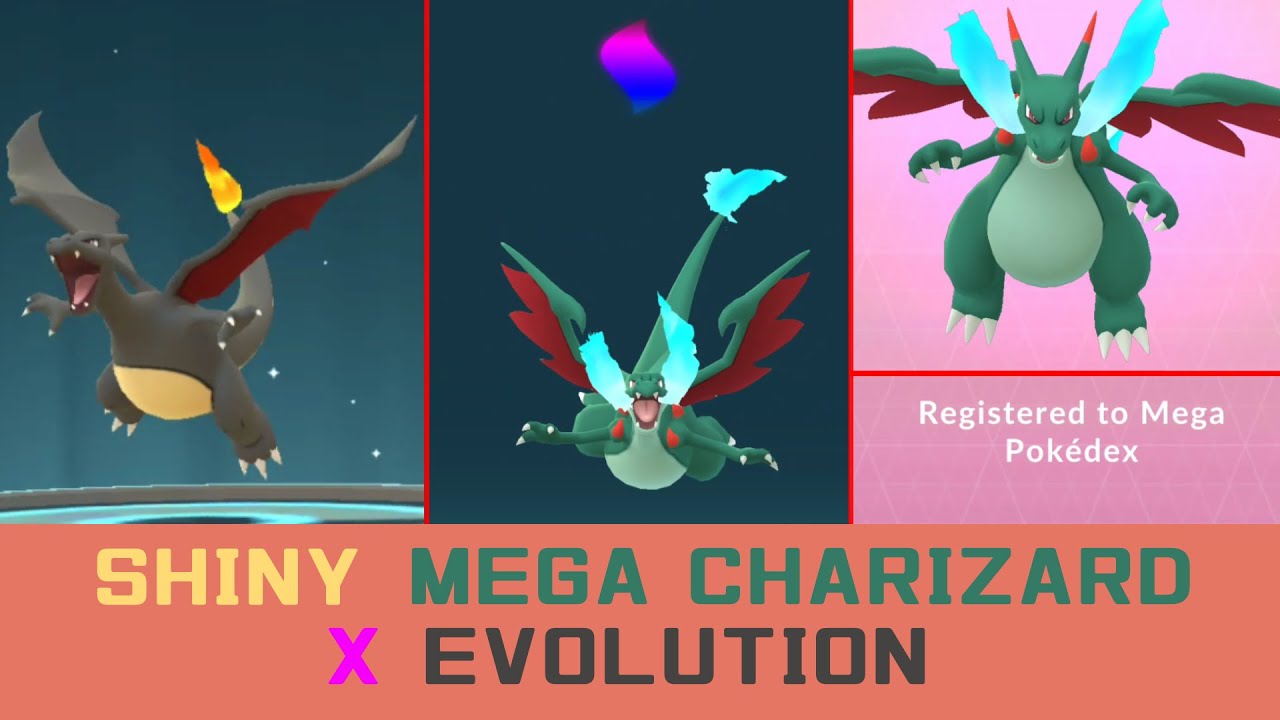 SHINY MEGA CHARIZARD X Evolution (Charmander Community Day October 2020)